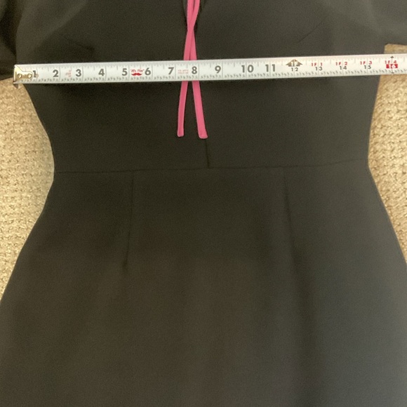 Roksanda Bow Detailed Cady Atlen Midi Dress Size US 4 Black Pink - Picture 8 of 14